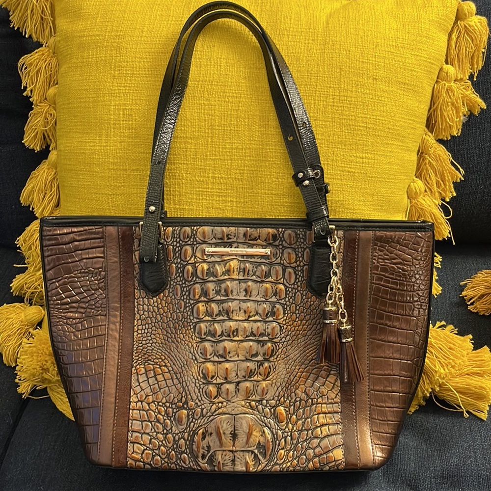 ✨Brahmin handbag😍in black & brown with gold details👜 In perfect condition!